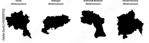 Goslar, Gottingen, Grafschaft Bentheim, Hameln-Pyrmont outline maps