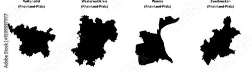 Vulkaneifel, Westerwaldkreis, Worms, Zweibrucken outline maps photo