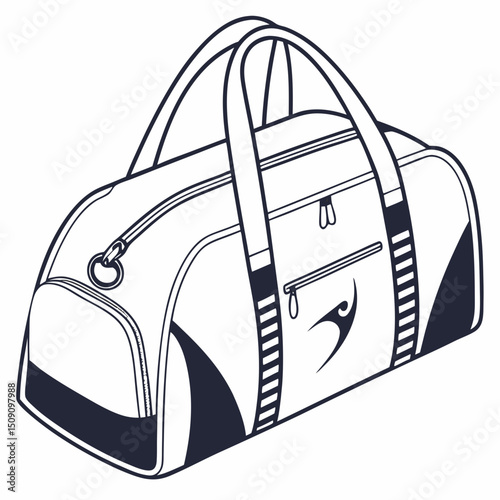 Modern Sports Duffel Bag with Handle Vector
