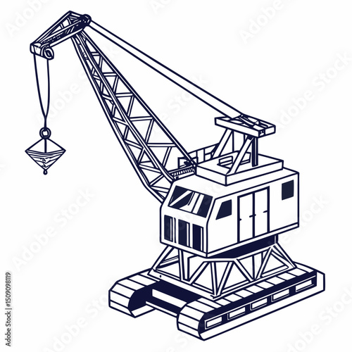 Industrial Crane Machine Icon Vector

