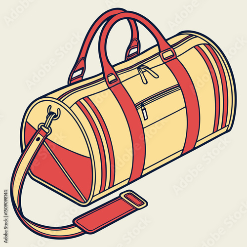 Gym Duffel Bag Vector Illustration