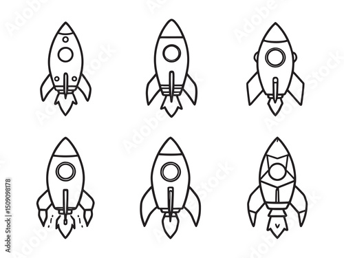 Rocket Outline Illustration