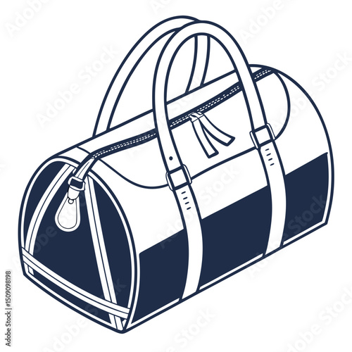 Vector Icon of Duffel Bag for Gym and Travel
