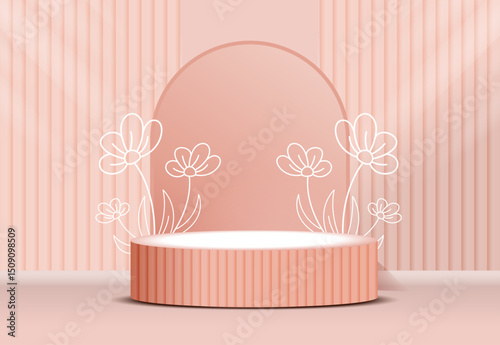 3d rendered empty display podium Minimal scene for product display presentation