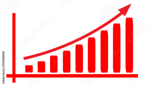 Abstract growth chart and business graph icon illustration background.
