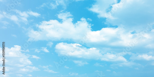 Blue soft sky clouds, light bright sunny, crystal effect background image, a storm canvas, Fresh air weather atmosphere, sunlight, landscape
