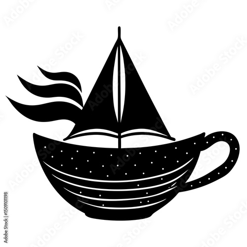 A boat sailing in a teacup