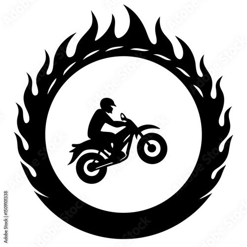 Side View of a Simple Bicycle — Silhouette Vector