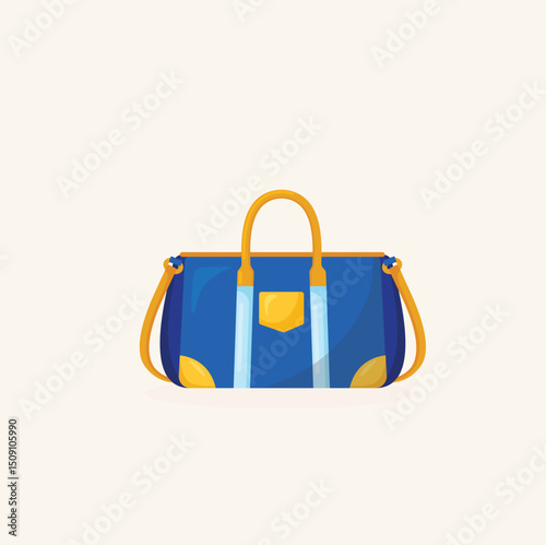 Stylish Blue and Gold Handbag A Versatile Carry-All for Everyday Adventures