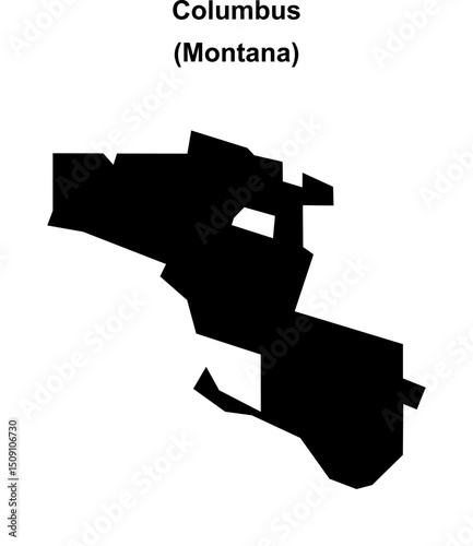 Columbus (Montana) blank outline map