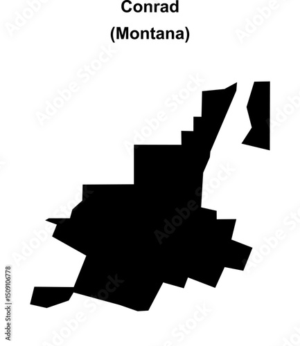 Conrad (Montana) blank outline map