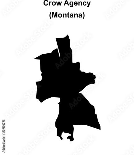 Crow Agency (Montana) blank outline map