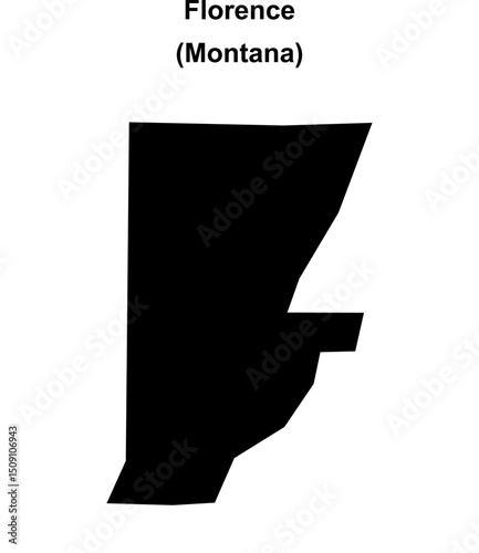 Florence (Montana) blank outline map