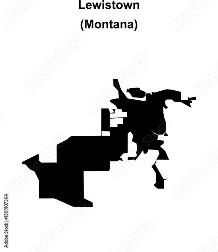 Lewistown (Montana) blank outline map