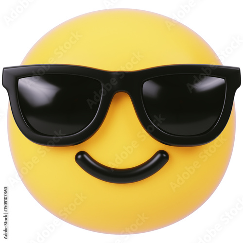 Cool Emoji With Sunglasses 3D Illustration Icon 