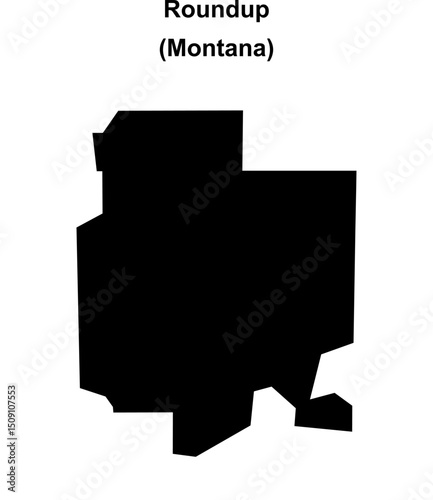 Roundup (Montana) blank outline map