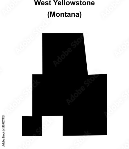 West Yellowstone (Montana) blank outline map