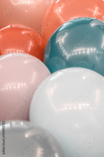 Many Pastel Color Balloons for a Party Decoration