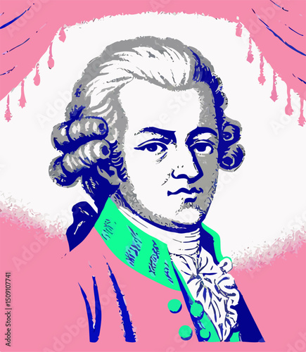 Stylized Portrait of Wolfgang Amadeus Mozart