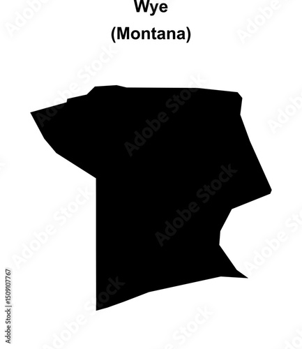 Wye (Montana) blank outline map