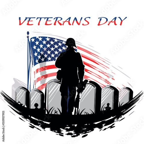 3d veterans day clipart or symbol soldier vector