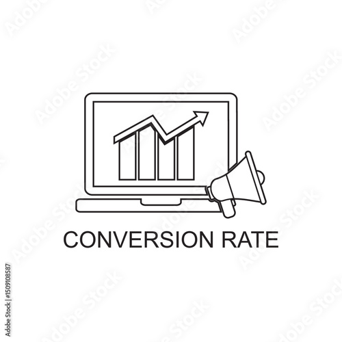conversion rate icon , marketing icon