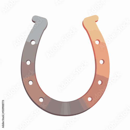 Colorful horseshoe symbol good luck charm. Horseshoe is a traditional good luck symbol. This horseshoe image is perfect for design projects needing a good luck charm image.
