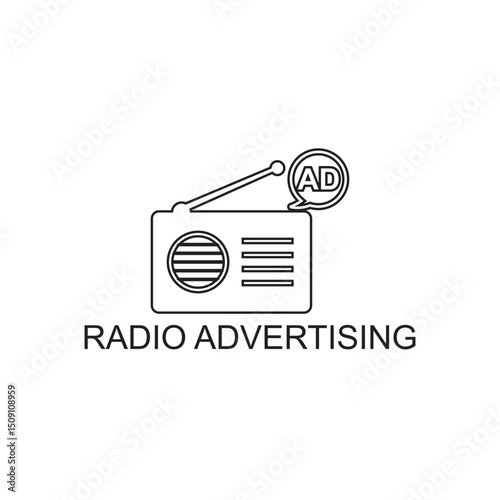 radio advertising icon , marketing icon