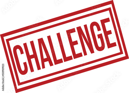 Red "Challenge" Stamp Isolated on White Background for Business and Motivational Concepts.