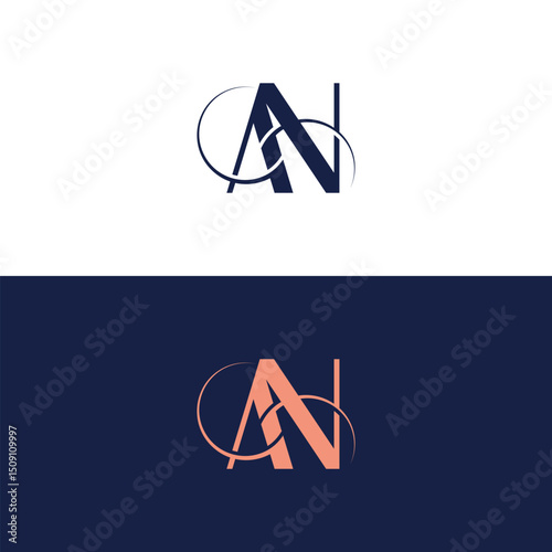 initial letter na or an logo design vector illustration template