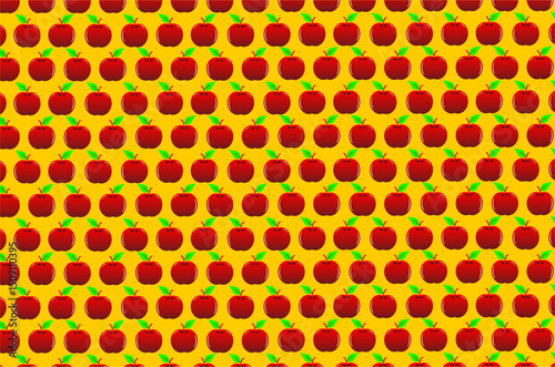Seamless pattern of red apple background. Vector illustration.