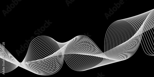 Abstract white background with a glowing abstract waves. Abstract wave element for design. Digital frequency track equalizer, Futuristic background design. Long exposure, Light painting photography.