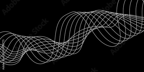 Abstract white background with a glowing abstract waves. Abstract wave element for design. Digital frequency track equalizer, Futuristic background design. Long exposure, Light painting photography.