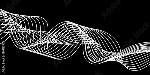 Abstract white background with a glowing abstract waves. Abstract wave element for design. Digital frequency track equalizer, Futuristic background design. Long exposure, Light painting photography.
