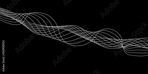 Abstract white background with a glowing abstract waves. Abstract wave element for design. Digital frequency track equalizer, Futuristic background design. Long exposure, Light painting photography.