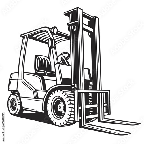 Forklift truck vector art, forklift truck icon, forklift truck logo. Adobe Illustrator Artwork