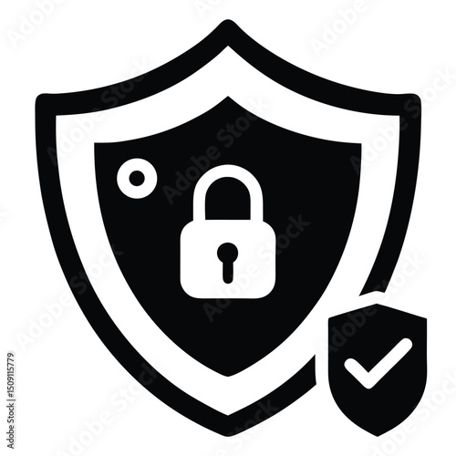 Secure Shield Icon Vector EPS File for Secured Data Protection and Privacy