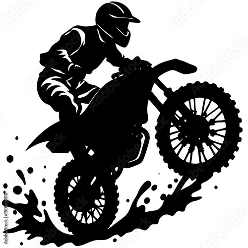 motocross rider dirt bike action silhouette