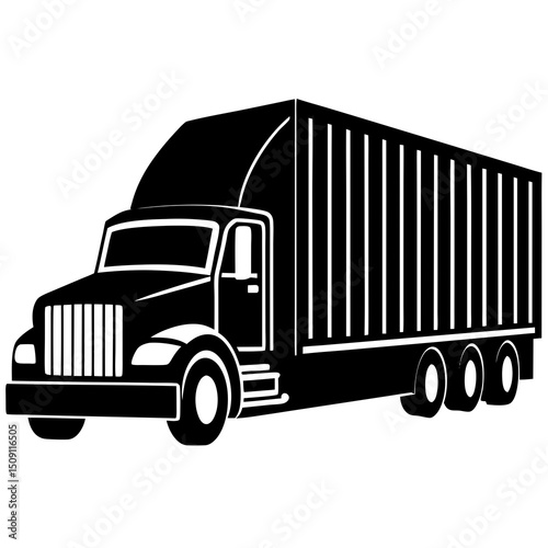 semi truck container high contrast artwork
