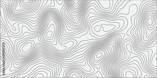 Generate a seamless white topographic contour map pattern with smooth, organic line work. The design should appear abstract, with evenly spaced gray contour lines on a light background, 