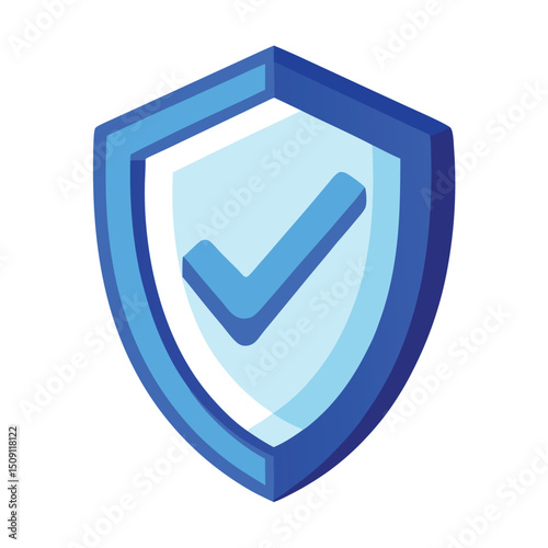 Secure Data Protection Shield Icon Verified Safety and Security Vector Illustration