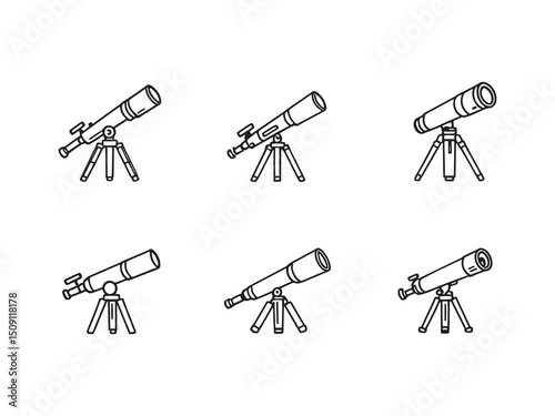 Minimalist Telescope Drawing Collection