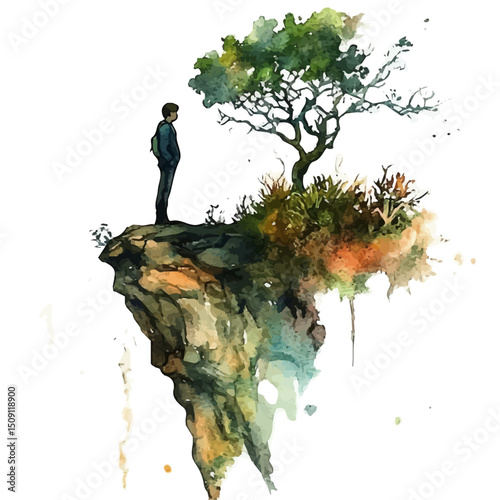 watercolor vector of Resilience, high quality, isolated on a white background.