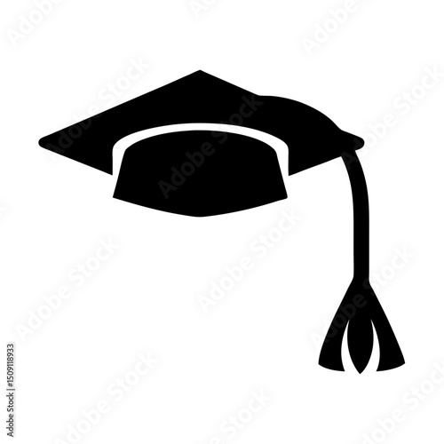 Simple black and white graduation cap, a symbol of educational attainment
