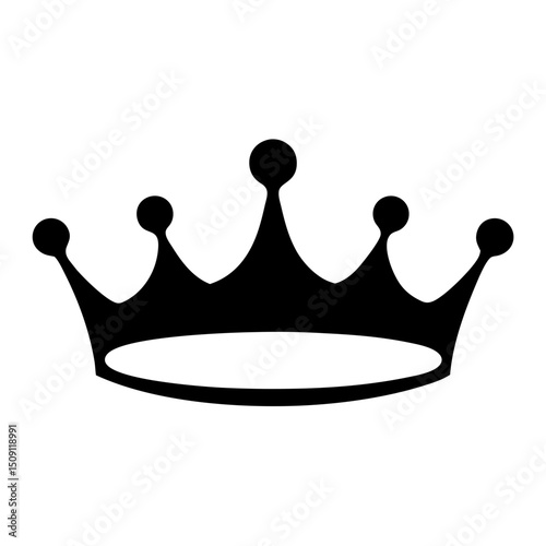 Simple elegant black crown with round top design on a white background