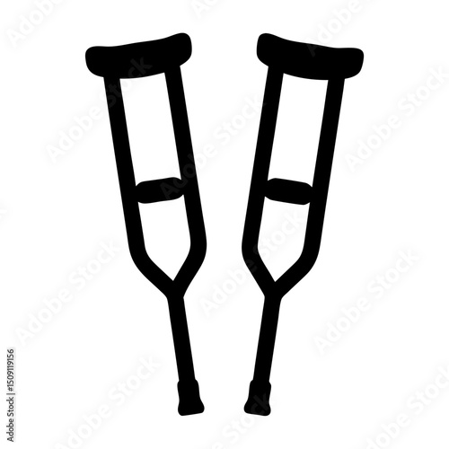 Silhouette of assistive walking devices for injury or mobility assistance