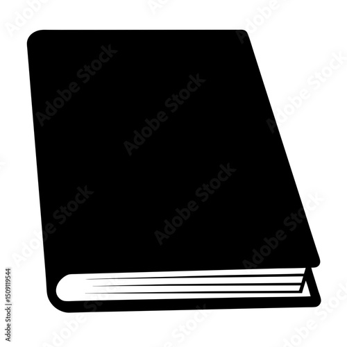Black hardcover book with visible pages ideal for education or knowledge design