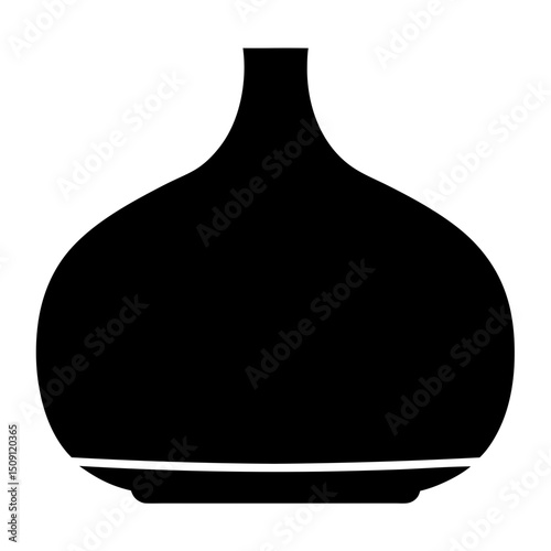 Monochrome illustration of a diffuser with a bulbous shape and narrow neck