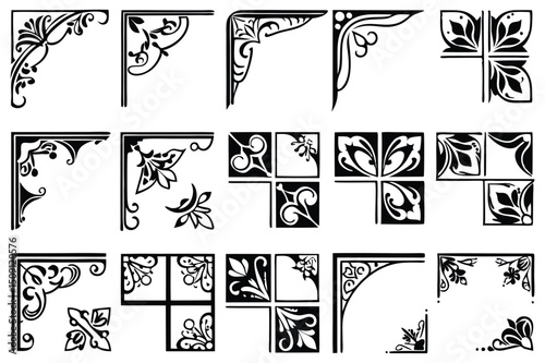 set of decorative frame elements for design