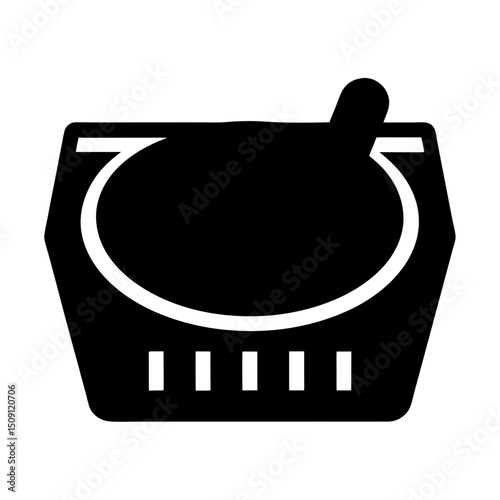 Black and white image of mortar and pestle for pharmaceutical needs